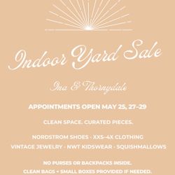 Indoor, appointment-only yard sale near Ina & Thornydale!