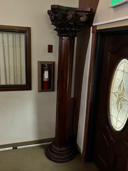 2 Decorative Wood Corinthian Column Pedestal