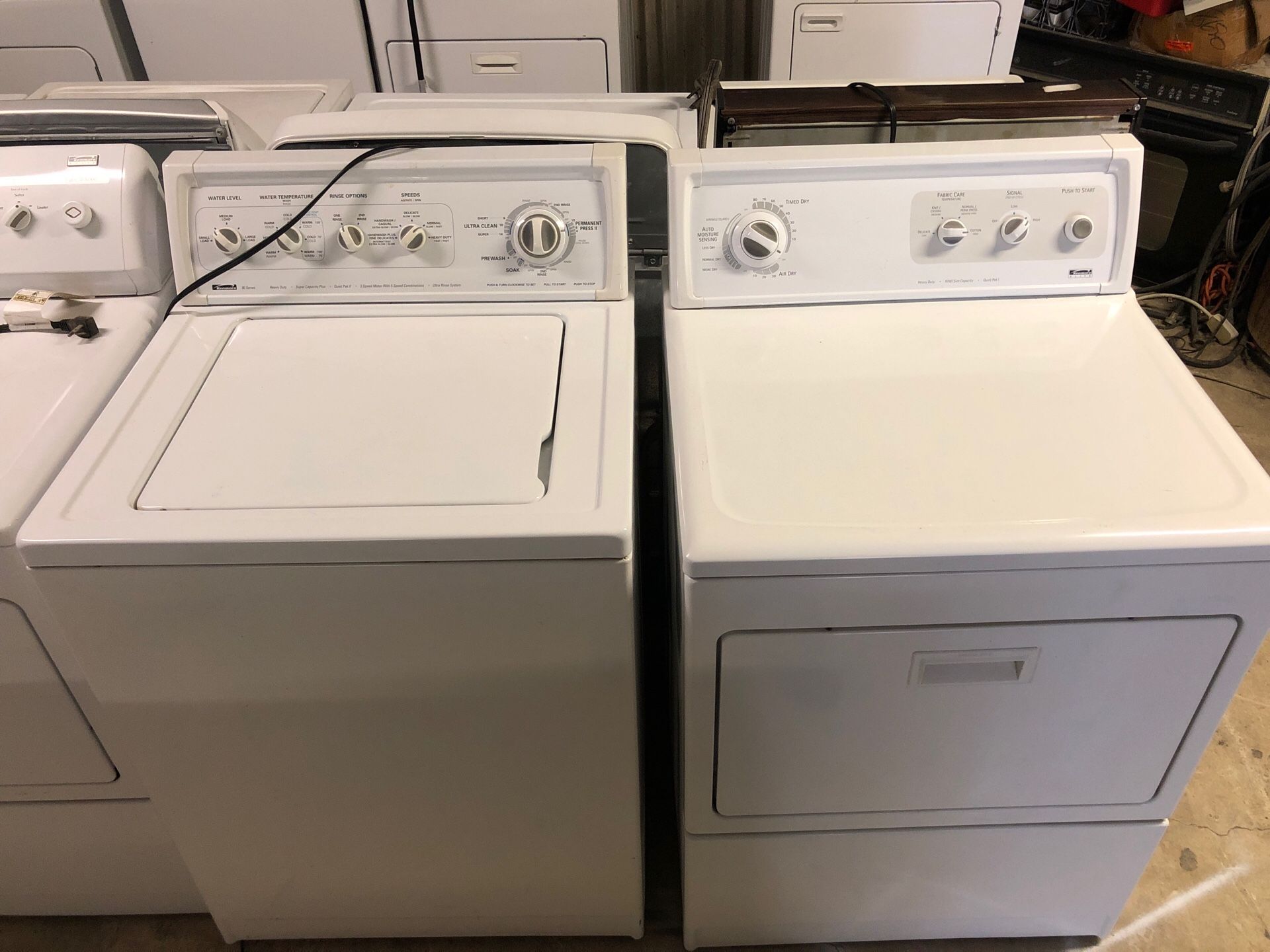 Kenmore Washer&Dryer SuperCapacity 1yr warranty 34yr Same location Credit Cards Welcome Delivery available