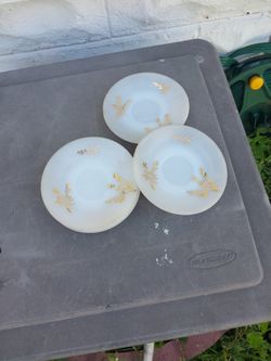 5 Small FireKing Saucers