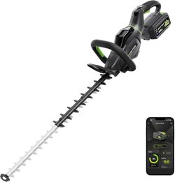SUNTEK 40V Cordless Hedge Trimmer with 24'' Dual-Action Blade, Integrated Screen & APP Connection, 2.5Ah Battery Operated Hedge Trimmers with Battery 
