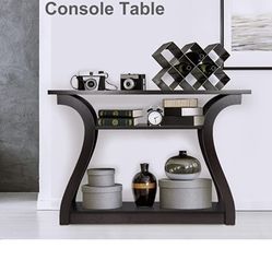 47" Accent Console Table Simple Style 3 Tier Shelves Sofa Side Table Entryway