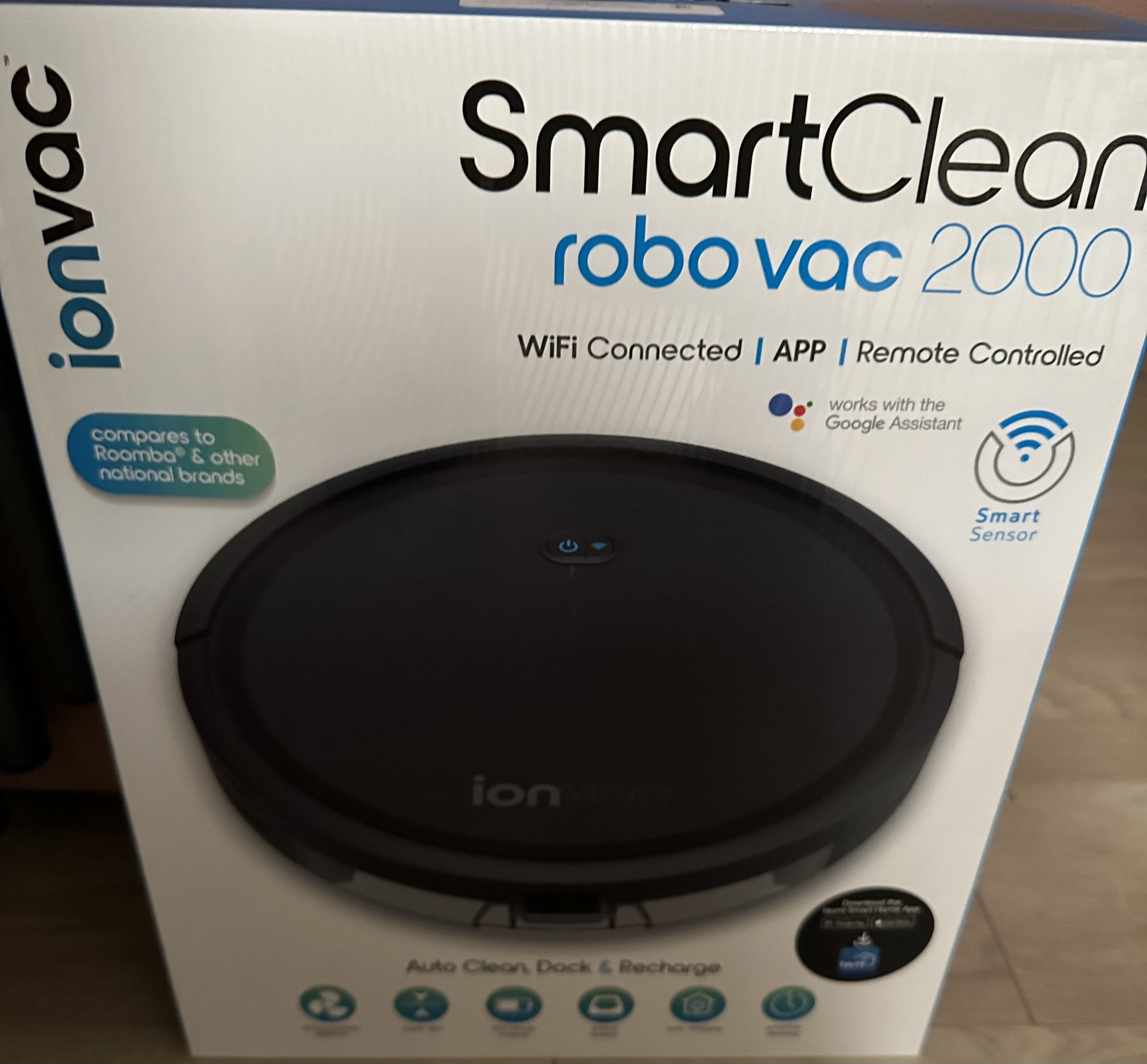  ICONIC SmartClean 2000 Robovac - WiFi Robotic Vacuum with App and Remote Control