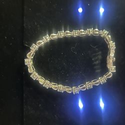 925 Silver Oval Blue Topas  Bracelet 
