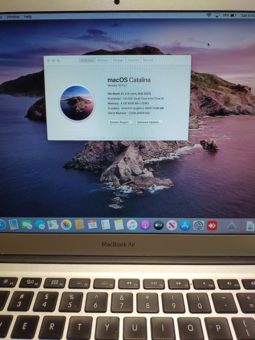 Apple MacBook Air 13" Laptop Perfect Condition MacOS Catalina