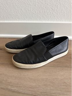 Vince Black Blair Perforated Leather Sneakers Womens size 9 / 40