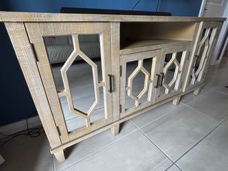 Mirrored TV Stand Media Console Cabinet. Item size: 60 ix 16 x 30.5 inch