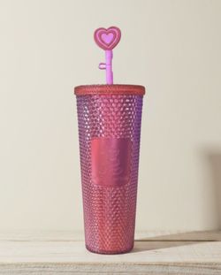 Disney Parks Starbucks Mickey Mouse 2024 Valentine's Day Studded Pink Tumble