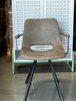 Modern Upholstered Dining Chair With Arms, Performance Fabric Seat, Wood Frame. Green