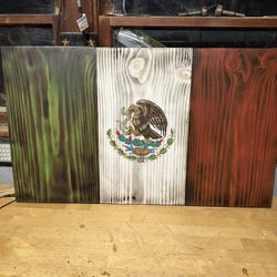 Mexico Wooden Flag 