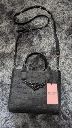 Juicy Couture Embossed Black Handbag with Adjustable Strap - New with Tags