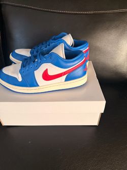Jordan 1 Low Sport Blue Gym Red Size 8