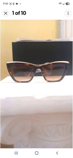 Carolina Lemke Cat Eye Tortoise Sunglasses with Gold Trim