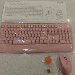 Brand new wireless pink mouse and keyboard combo