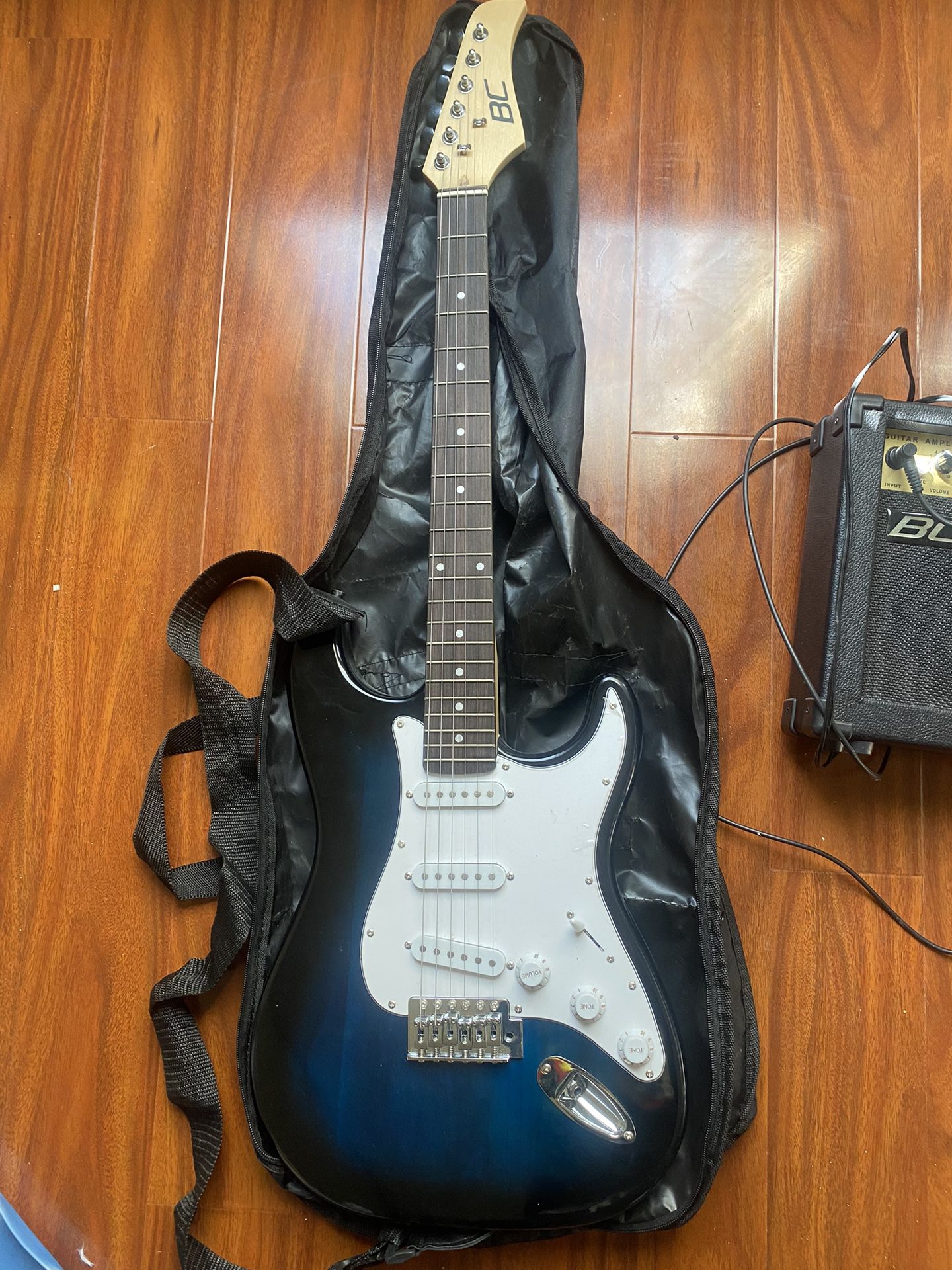 bc electric guitar with bc amp