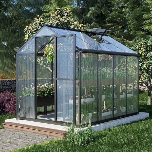 E671 $160 6 x 8 Ft Walk-in Greenhouse with Gutter