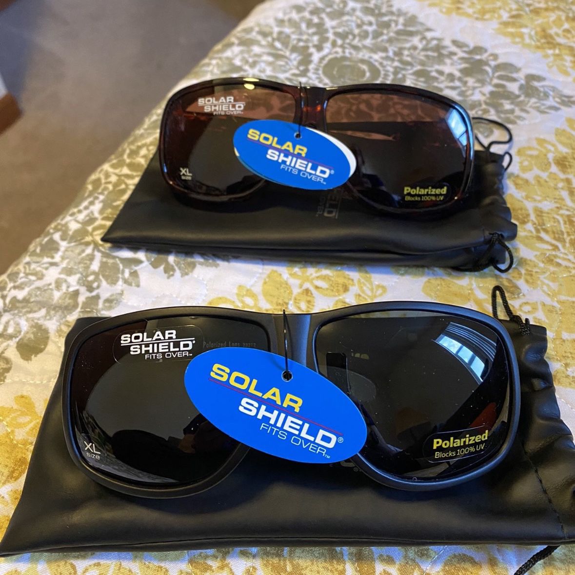 Set Of Two Solar Shield Sunglasses XL Fits Over Glasses 