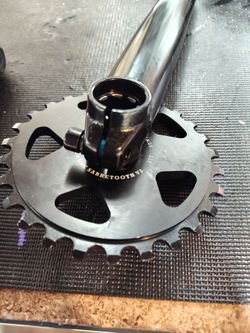 Oddysey BMX cranks  and sabertooth sprocket