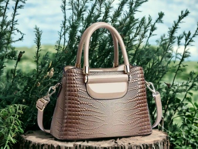 Trendy Faux Leather Handbag, Women's Crocodile Embossed Crossbody Bag Stylish Purse With Removable Strap