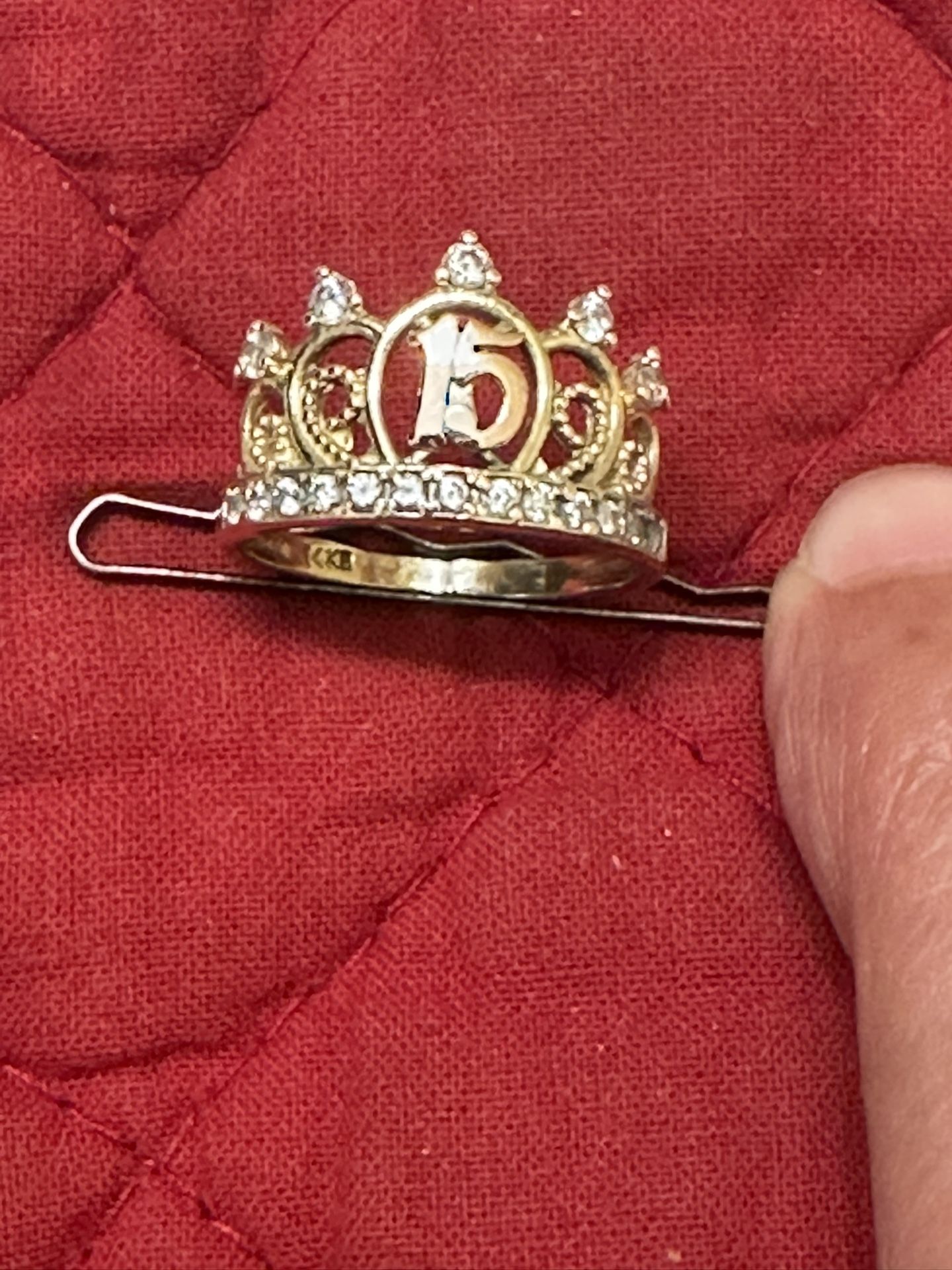 2 Anillos De 15 Quinceañera,,, Size 7,,,y 7/12,, De 14 K Los 2 ,, $ $325Each,, $325 Cada Uno