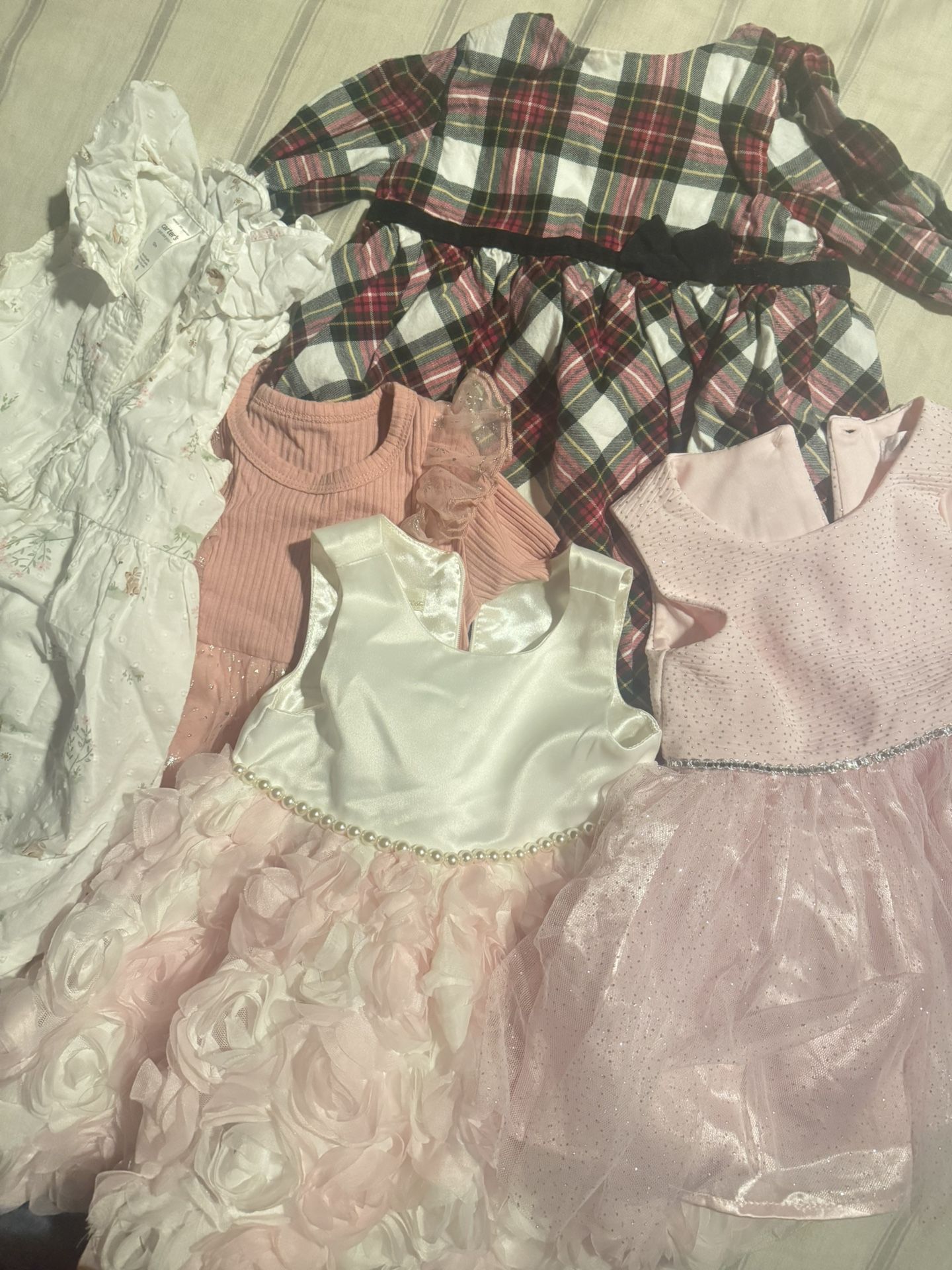 12month Baby Dresses Bundle With Cardigan