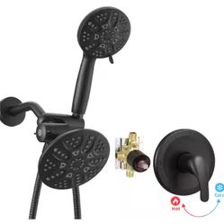 Single Handle 6-Spray Shower Faucet 1.8 GPM with High Pressure, Adjustable Flow Rate in Matte Black
