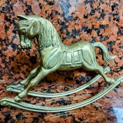 Vintage Brass Rocking Horse  Sculpture Figurine Statue Display.