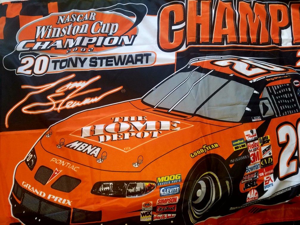 Tony Stewart 2002 championship nascar flag
