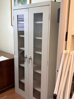 Metal shelves cabinet