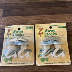 AmerTac Swag Hooks For Planters And Swag Lamps Set Of 2 126W
