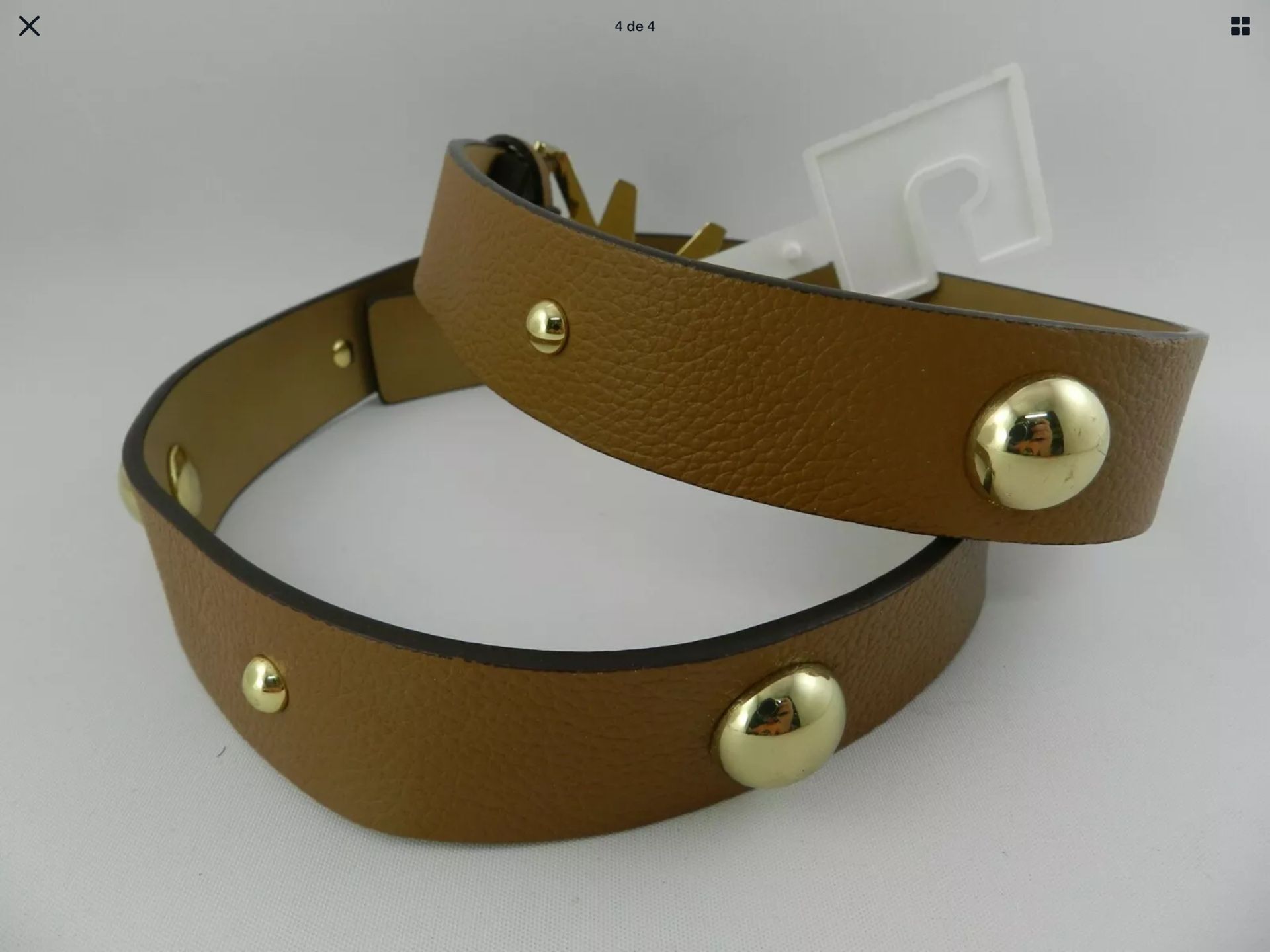 MICHAEL KORS??”MK STUDDED PEBBLE LEATHER BELT~Sz:L  display picture 1