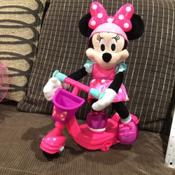 Disney Minnie Mouse On Battery Operated Scooter