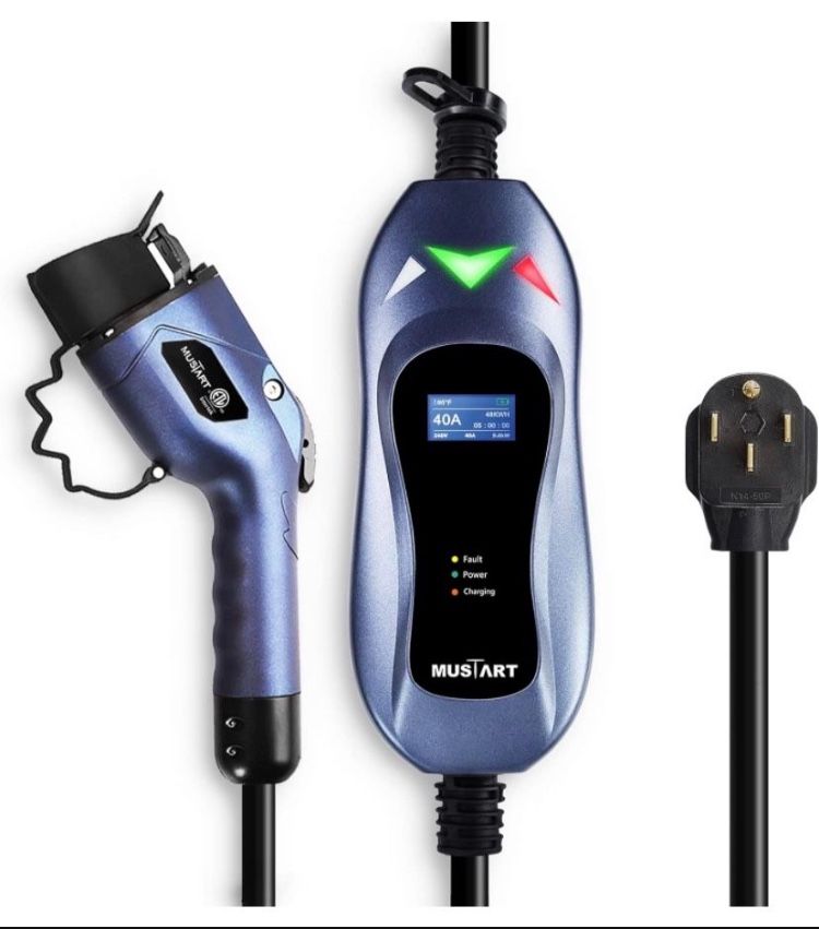 Level 2 EV Charger, 40 Amp, 240 Volt, 25ft Cable, Electric Vehicle Portable Charger Plug-in EV Charging Station with NEMA 14-50P, ETL Certificated