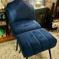 Velvet Accent Chair with ottoman - 1 year old only