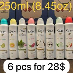 Dove.body Spray Big Size 6 Pcs Only 28$