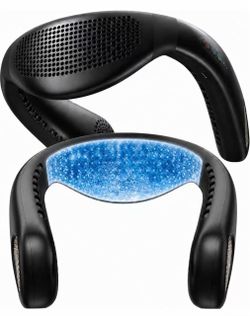 Neck Fan Air Conditioner, Dual-Airflow Pro Cooling, Ultra Light Portable Fan Rechargeable, Personal Cooling Fan Travel Essentials, Gift for Dad Husban