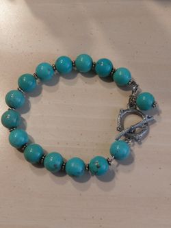 Handmade Bracelet With Genuine Turquoise Gemstones