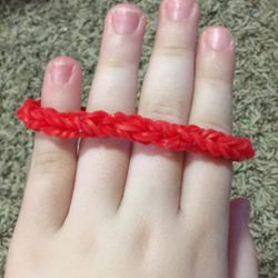 Bright Red Rubber Band Bracelet