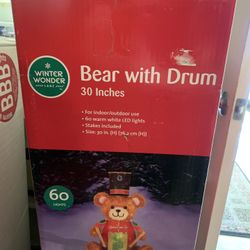 Bear With Drums Christmas Decoration