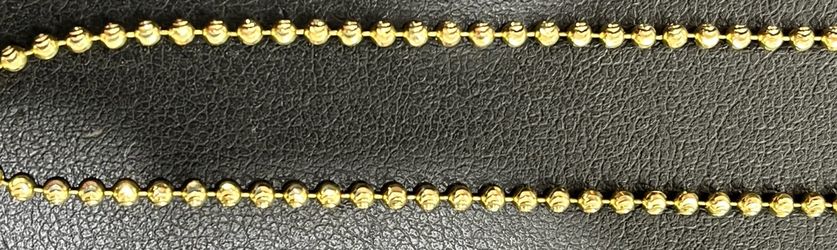 14KT YG Beaded Anklet