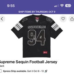Supreme Sequin Jersey Black Size M