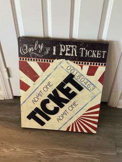 Vintage Style Wooden Ticket Sign