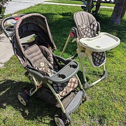 Matching High Chair & Stroller Set