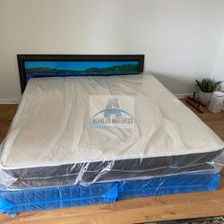 King mattress regular and box spring set (2pc - brand new) 
