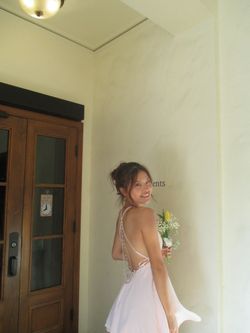 hanging bead butterfly pink flutter dress (worn once)