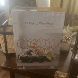 11 Bottle Wine Rack Gold Finish