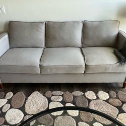 Hana 78” Square Arm  Sofa In Sand Gray
