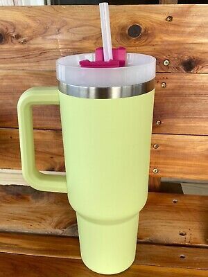 Stanley Citron Lime Green And Pink 40 Oz Tumbler $60 OBO LIKE NEW