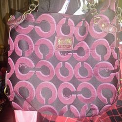 Large Red Authentic Coach Bag 