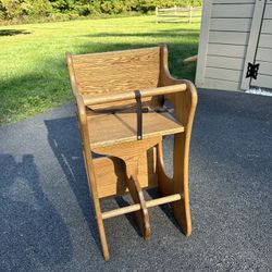 Amish Made Oak 3-in-1 Rocker, High Chair, and Desk